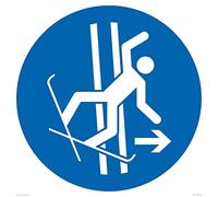 Obligatoire : Panneau « Immediately leave the tow-track in the event of fall » - 600 x 600 mm - S60