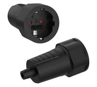 Oblinple 2 Pièces Couplage 250V 16A, Schuko avec Protection Contre le Pliage, Prises de Contact de Protection, Fiche Electrique Femelle Conviennent pour Une Utilisation Int, Noir