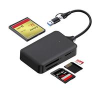 Oblinple 4 en 1 Lecteur Carte SD USB 3.0, Adaptateur Carte Micro SD USB C, Mémoire Card Reader SD TF MS CF MMC UHS-I Compact Flash, Adapter Cartes Memory pour PC MacBook Pro Air, Windows MacOS Linux