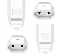 Oblinple 4 Pièces Euro Couplage Schuko Plat, Caoutchouc Prise Electrique Femelle 250V IP20, Le Connecteur Europe Fiche Plate Contact de Protection, Conviennent pour Une Utilisation Int (4, Blanc)