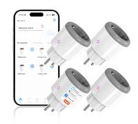 Oblinple Prise Connectée (Type F) 16A WiFi Intelligente avec Suivi de consommation Télécommande Commande Vocale Fonction de Temps 2,4 GHz Prise Intelligente Compatible avec Alexa et Google Home