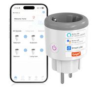 Oblinple Prise Connectée (Type F) 16A WiFi Intelligente avec Suivi de consommation Télécommande Commande Vocale Fonction de Temps 2,4 GHz Prise Intelligente Compatible avec Alexa et Google Home
