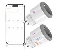 Oblinple Prise Connectée WiFi 16A Type F - Suivi de Consommation | Prise WiFi Intelligente, Télécommande, Commande Vocale, Fonction Minuterie, Compatible Alexa Google Home 2,4 GHz