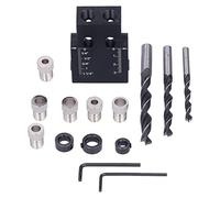 Oblique Hole Locator 15° Jig de Perçage Pour Menuiserie, Positionneur en Alliage d'Aluminium, 8x5cm - Précision Accrue, Échelle Claire, Kit Complet pour Travail du Bois