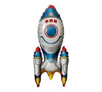 Oblique Unique Ballon en aluminium 3D en forme de fusée pour garçons et filles - Décoration d'anniversaire d'enfant - Décoration à suspendre pour anniversaire d'enfant