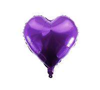 Oblique Unique® Ballon en aluminium en forme de cœur et d'étoile - Pour anniversaire, mariage, fête, Noël - Au choix (cœur violet)