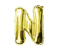 Oblique Unique® Ballon gonflable en aluminium avec toutes les lettres de l'alphabet, ABC, cœur, étoile en doré, pour anniversaire, jubilé, mariage, JGA Party Décoration au choix (lettre N)