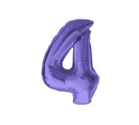 Oblique Unique Ballon gonflable en aluminium en forme de chiffre 4 pour enfants, anniversaire, jubilé, nouvel an, fête, décoration - Violet