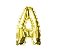 Oblique Unique® Ballons en aluminium - Toutes les lettres de l'alphabet ABC - Cœur et étoile - Doré - Pour anniversaire, mariage, fête - Décoration - Au choix (lettre A)