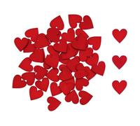 Oblique Unique Confettis en bois en forme de cœur rouge comme décoration de table pour la Saint-Valentin, un mariage, un anniversaire, une fête à thème, une fête