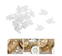 Oblique Unique Confettis en bois pour baptême, communion, confirmation, mariage, confirmation, garçon, fille, décoration à disperser (blanc) ca. 3,5 cm x 2 cm