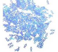 Oblique Unique® Confettis en forme de poisson pour baptême, mariage, confirmation, communion, anniversaire, fête, été, décoration de table (bleu)