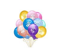 Oblique Unique® Lot de 10 ballons décoratifs pour la rentrée scolaire, la rentrée scolaire, avec ABC et motif 123 dans un mélange de couleurs