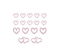 Oblique Unique® Lot de 16 autocollants en forme de cœur - Pierres strass à décorer - Scrapbooking - Bricolage - Rose ou bleu - Couleur au choix (rose)