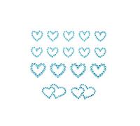 Oblique Unique® Lot de 16 autocollants en forme de cœur - Strass - À coller - Pour scrapbooking - Couleur au choix (bleu)