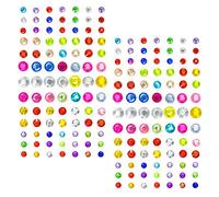 Oblique-Unique® Lot de 160 pierres autocollantes décoratives en forme de cœur, étoiles, gouttes, cercles (cercles multicolores)