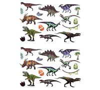 Oblique Unique® Lot de 32 tatouages pour enfants, motif dinosaure, tatouages temporaires colorés - Idéal pour anniversaire d’enfant