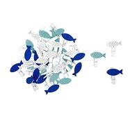 Oblique Unique® Lot de 36 mini pinces à linge en bois pour confirmation, communion, baptême, mariage, emballage cadeau UVM (bleu foncé, bleu clair, blanc)