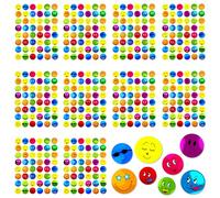 Oblique Unique Lot de 480 autocollants avec visages souriants et coquins - Autocollants colorés amusants pour enfants et adultes - 10 feuilles de 48 autocollants - Pour décoration, bricolage