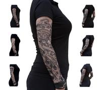 Oblique-Unique® Lot de 6 manchons de tatouage en nylon Motif tête de mort