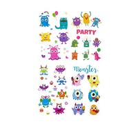 Oblique Unique® Lot de 60 tatouages monstres pour enfants - Environ 60 tatouages temporaires colorés pour fête d'anniversaire d'enfant