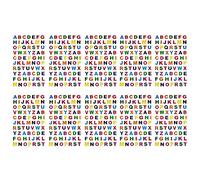 Oblique Unique® Lot de 700 lettres autocollantes lettres de l'alphabet - Multicolore - Effet hologramme - 10 feuilles de 70 pièces - Pour l'introduction scolaire - Bricolage - Scrapbooking