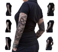 Oblique Unique® Manchons de tatouage en nylon - Tête de mort - À l'unité ou en lot de 6 (bats under flames)