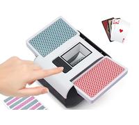 OBLITZON Mélangeur de Cartes Automatique, Mélangeur Électrique pour 1-2 Ponts Mode Auto & Manuel Rechargeable 2000mAh Faible Bruit Idéal pour Poker UNO Blackjack Skip-Bo Phase 10 Texas Hold'em Belote