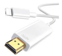 Obllemn Câble HDMI pour i-Phone 2M, Cable Hdmi i-Phone, Câble Convertisseur HDMI, Cable i-Phone/i-Pad/i-Pod HDMI pour TV, iOS 17,16,15,14, sortie TV YouTube, HD1080P