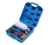 OBLLER Entonnoir Huile Moteur Coffret 15 Pièces | 12 Adaptateurs, Tube Extension Rotatif, Capacité 2L, Plastique Antistatique pour Véhicules à Déflecteurs