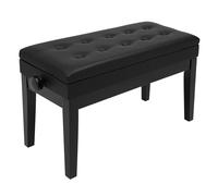 OBLLER Tabouret de piano réglable en hauteur 46-56 cm, banc de piano avec espace de rangement, banc de piano avec coussin en cuir PU, pieds rembourrés, charge maximale : 160 kg, noir