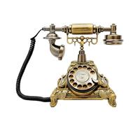 OBLLER Téléphone Fixe Vintage Cadran Rotatif Décoration Cuivre