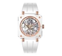 OBLVLO Montre automatique pour homme avec cadran squelette carré, boîtier transparent, tendance, sport, mécanique, étanche, bracelet confortable, Brm-ipwr, Mécanique, remontage automatique, montre