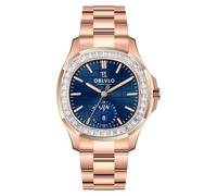 OBLVLO Top Luxe Marque Diamants Lunette Cadran Carré Phase de Lune Automatique Montre pour Homme Super Lumineuse Or Rose Montre Bracelet Mécanique FM-SL, Fm-sl-dd-d-plps, Mécanique, remontage