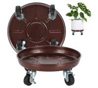 OBMMIRAO Lot de 2 bacs à plantes de 30,5 cm avec roues très résistantes, capacité de 145,1 kg, 4 roulettes pivotantes (2 verrouillables), support roulant en acier, acier inoxydable haute résistance