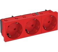 OBO Bettermann 6120129 Insert pour appareil électrique prise électrique triple (l x H x P) 135 x 45 x 42 mm 1 pc(s) rouge