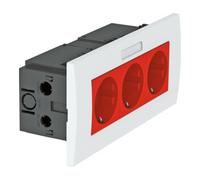 OBO Bettermann OBO Bettermann Bloc prise 3x 84×185×59 mm rouge SDE-RW D0RT3B Quantité:1