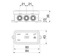 OBO Bettermann OBO Bettermann Boîte de dérivation câble 80 × 43 × 34 mm A 6 HF RO Quantité:1