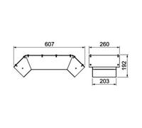 OBO Bettermann OBO Bettermann Chute d’étage double 607 × 260 × 187 PLMR LFD Quantité:1