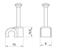 OBO Bettermann OBO Bettermann Clip d'isolation clou 8 mm L25 profond-noir 2008 25 SW Quantité:100