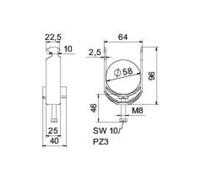 OBO Bettermann OBO Bettermann Collier à étrier BS-H1-K-58 52-58mm ALU Quantité:1