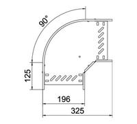 OBO Bettermann OBO Bettermann Coude 90 degrés 110 × 200 mm galvanisé à bande RB 120 FS Quantité:1