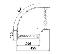 OBO Bettermann OBO Bettermann Coude 90 degrés 60 x 300 mm galvanisé à chaud RB 630 FS Quantité:1