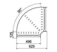 OBO Bettermann OBO Bettermann Coude 90 degrés 60 x 500 acier RB 650 FS Quantité:1