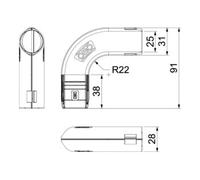OBO Bettermann OBO Bettermann Coude Quick-Pipe 90 degrés 3000 BMS M25 RW Quantité:5