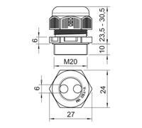 OBO Bettermann OBO Bettermann Presse-étoupe M20 PA gris clair V-TEC 2x6 Quantité:1
