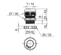 OBO Bettermann OBO Bettermann Presse-étoupe V-TEC PG16+ LGR avec écrou de contre-écrou Quantité:1