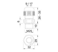 OBO Bettermann OBO Bettermann Presse-étoupe VM25UV M25 résistant aux UV PA V-TEC LGR Quantité:25