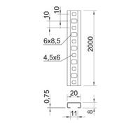 OBO Bettermann OBO Bettermann Rail de profil band.vz CL2008P2000FS Quantité:2