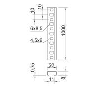 OBO Bettermann OBO Bettermann Rail profilée CL2008BP1000FS galvanisée à bande, détachable Quantité:1